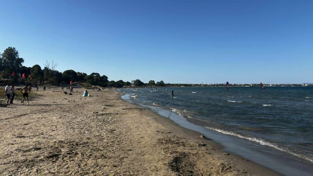 The beach in front of Artemis Blue Escape in Artemida, Attica